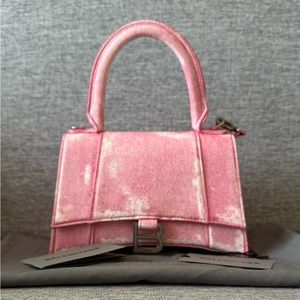 Balenciaga Hourglass Small Bag in Pink Fabric . NWT.!